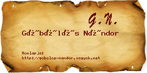 Göbölös Nándor névjegykártya
