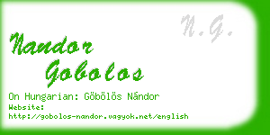 nandor gobolos business card